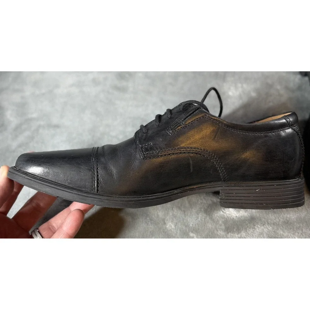 Clarks Collection Shoes Mens Size 8.5 Black Tilden Cap Toe Oxford Dress‎ Cushion